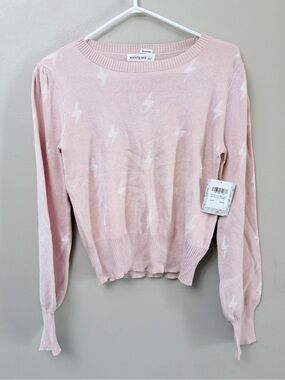 Society 212 Blush Pink Lightning Bolt Sweater L
